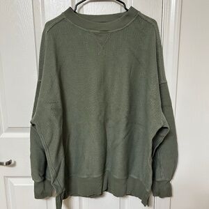 Aerie Big Chill Textured Crew Sweatshirt - Medium/Large